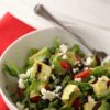 Arugula salad with feta cheese and balsamic glaze