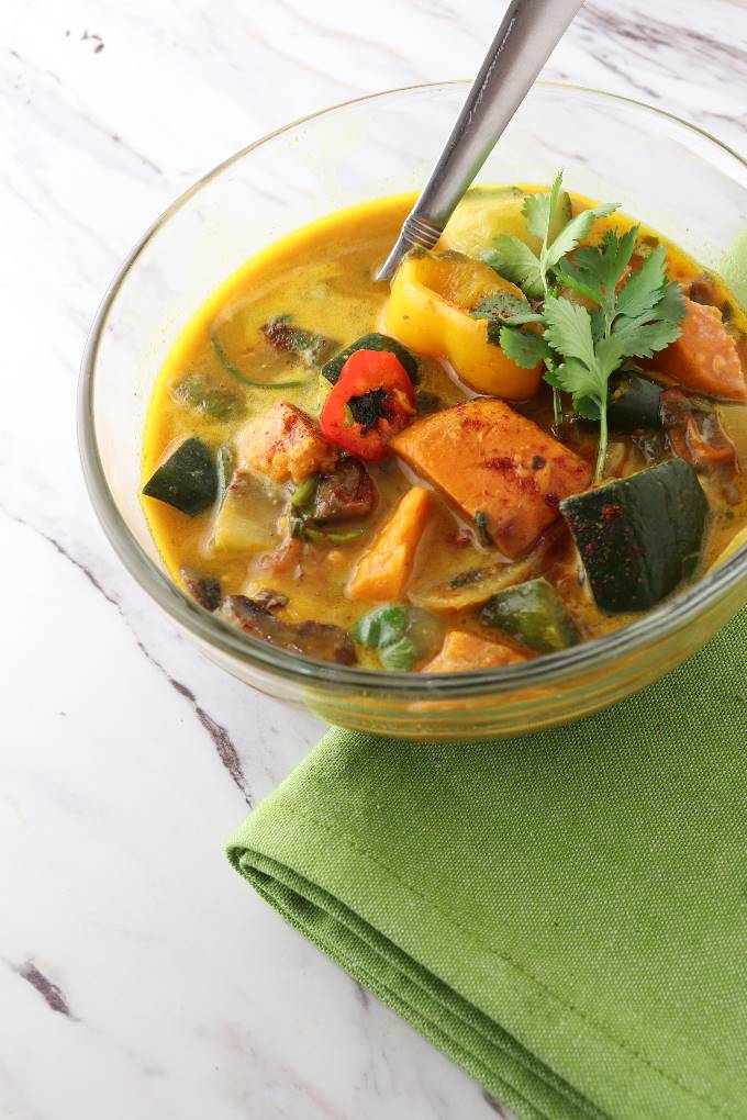 Sweet Potato and Vegi Curry in a bowl
