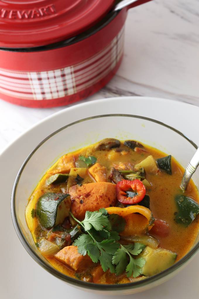 Sweet potato curry in a large bowl